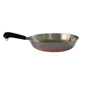 Vintage Revere Ware 12 inch Copper Clad Bottom Skillet Frying Fry Pan NO LID